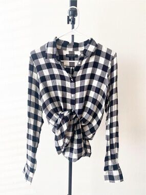 Banana Republic Black & White Plaid Shirt